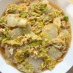 (กับข้าว)ผักกาดขาวผัดไข่