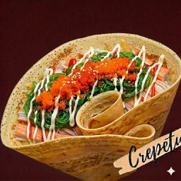เครป ปูอัด ไข่กุ้ง ยำสาหร่าย
