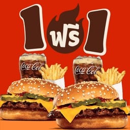 [อร่อยซ่ากับโค้ก] Cheeseburger Beef (add cheese) + Regular French Fries + Coke 16 oz Buy 1 Free 1!