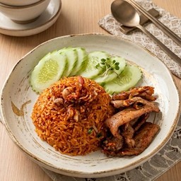 ข้าวผัดน้ำพริกหมูทอดกระเทียมคีโต