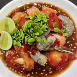 เกาเหลาแซลมอนเพิ่มกุ้งสด