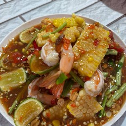 ตำข้าวโพดกุ้งสด