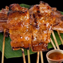 หมูปิ้งไม้เดี่ยว(เหมาะสำหรับเพิ่ม)เมนูนี้ไม่มีน้ำจิ้มให้