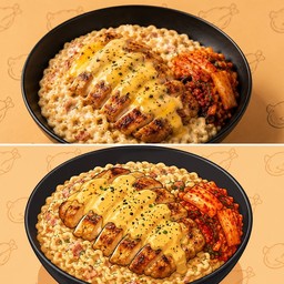 มาม่าคาโบนาร่าเบคอนไก่ย่างราดซอส