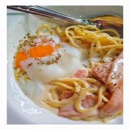 สปเก็ตตี้คาโบนาร่าไข่ออนเซน