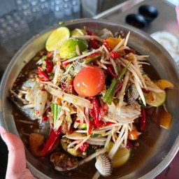 ตำหอยแครงกุ้งสด