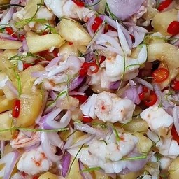 ยำสับปะรดกุ้งสด