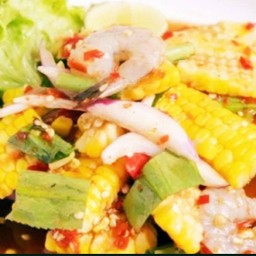 ตำข้าวโพดกุ้งสด