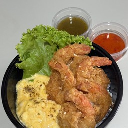 ข้าวกุ้งกรอบไข่ข้น