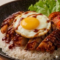 ข้าวหน้าบาบีคิวไข่ดาว