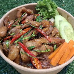 ข้าวสันคอหมูคั่วกะปิ