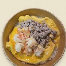 ข้าวไข่ข้นหมูกับกุ้ง