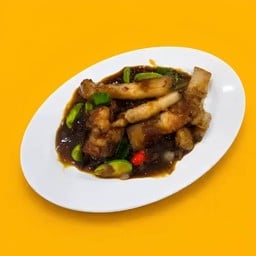 หมูสามชั้นผัดสตอ (กับข้าว)