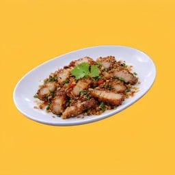 สามชั้นทอดคั่วพริกเกลือ (กับข้าว)