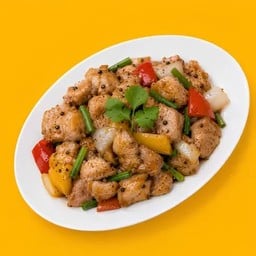 ไก่หมักผัดพริกไทยดำ (กับข้าว)