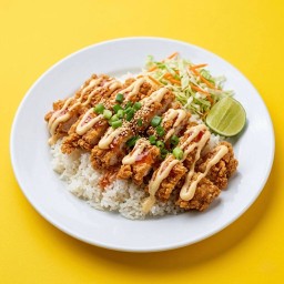 ข้าวไก่ทอด x ซอสมายองเนส (เด็กๆทานได้ อร่อยถูกปาก)