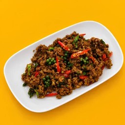 หมูสับผัดคั่วกลิ้ง (กับข้าว)