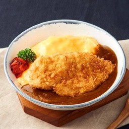 ข้าวหน้าแกงกะหรี่ไข่ข้นไก่กรอบ