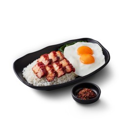 ข้าวหมูแดงสูตรฮ่องกงไข่ดาวคู่