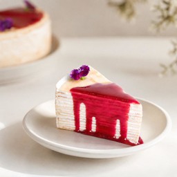 CREPE CAKE WITH STRAWBERRY SAUCE