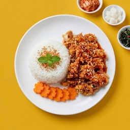 ข้าวไก่ซอสกระเทียม (ไม่เผ็ด)