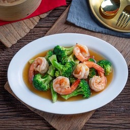 บรอคโครี่ผัดกุ้ง