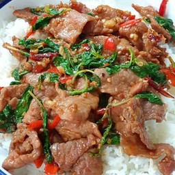 กระเพราหมูชิ้น
