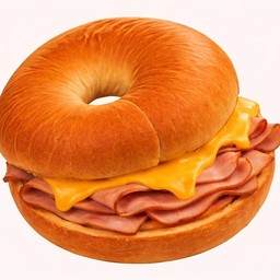 Bagel ham cheese