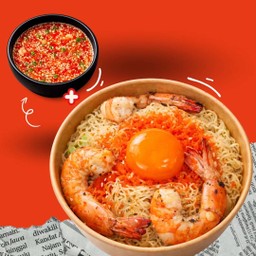 บะหมี่กุ้งย่าง ไข่กุ้งไข่ดอง