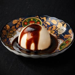 CREAM TOFU HOJICHA SAUCE