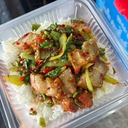 ข้าวกระเพราหมูชิ้น