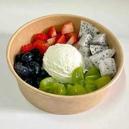 กรีกโยเกิร์ต1scoop+ แก้วมังกร/องุ่นไซมัส/บลูเบอรี่/สตอเบอรรี่