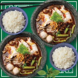 เกาเหลาน้ำตกหมูชาบู 2 ที่ +ข้าวสวย 2 ที่