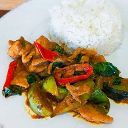 ข้าวแกงเขียวหวาน ผัดแห้ง