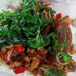 ข้าวกะเพราไข่ม้า