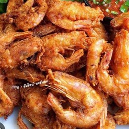 กุ้งทอดกระเทียม+พริกแกงไก่ทอด