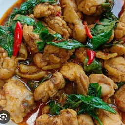 ผัดเผ็ดไก่+ผักกาดขาวใส่ไข่