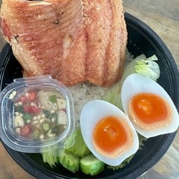 ข้าวปลาส้ม + ห่อหมกย่าง + ไข่เป็ดยางมะตูม