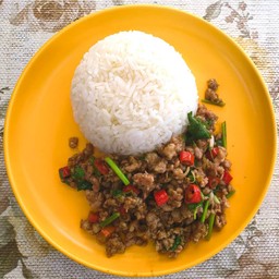 หมูคั่วปลาร้า (ราดข้าว)