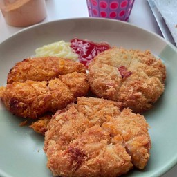เบอเกอร์ชีส 4ชิ้น  (หม่าล่า,พิซซ่า,เบคอน)