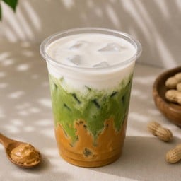 Peanut butter matcha latte
