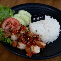 ข้าวกุ้งคั่วพริกเกลือ