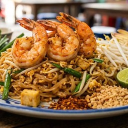 ผัดไทยกุ้งสด
