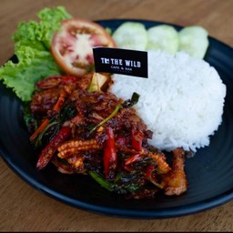 ข้าวพริกเผาคอหมูย่าง