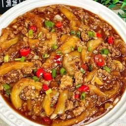 肉末茄子มะเขือผัดหมูสับ