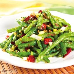 干煸四季豆ถั่วแขกผัดแห้งสไตล์เสฉวน