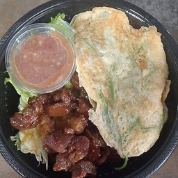 ข้าวหมูหวาน+ไข่ตามใจ+น้ำพริกกะปิ(ไม่มีชุดผัก)