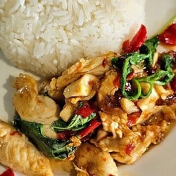 กะเพราไก่ราดข้าว