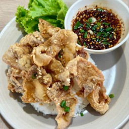หมูสามชั้นสไลด์ทอดกรอบ x น้ำจิ้มแจ่ว
