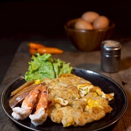 คั่วแห้งทะเล (กุ้งสด+หมึกกรอบ)
